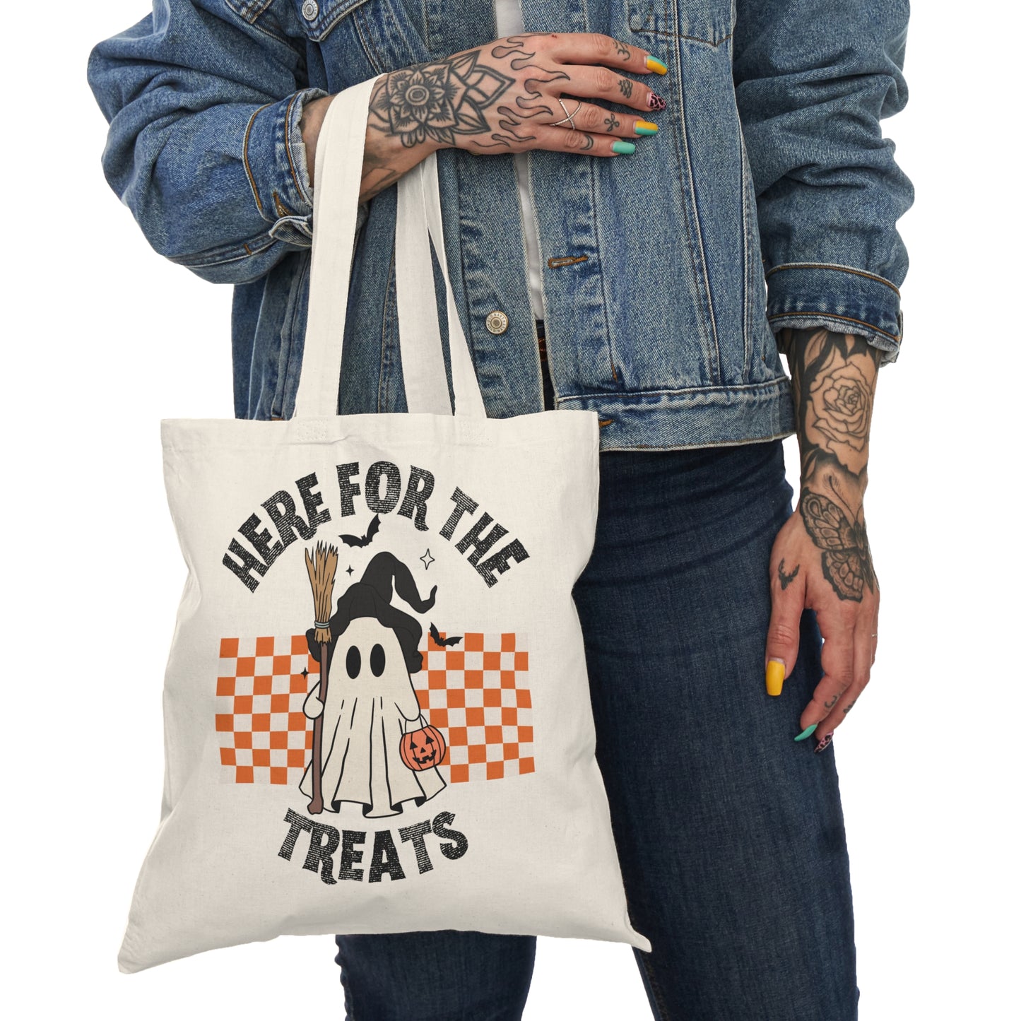 Here For The Treats (Ghost) Trick or Treat Tote Bag