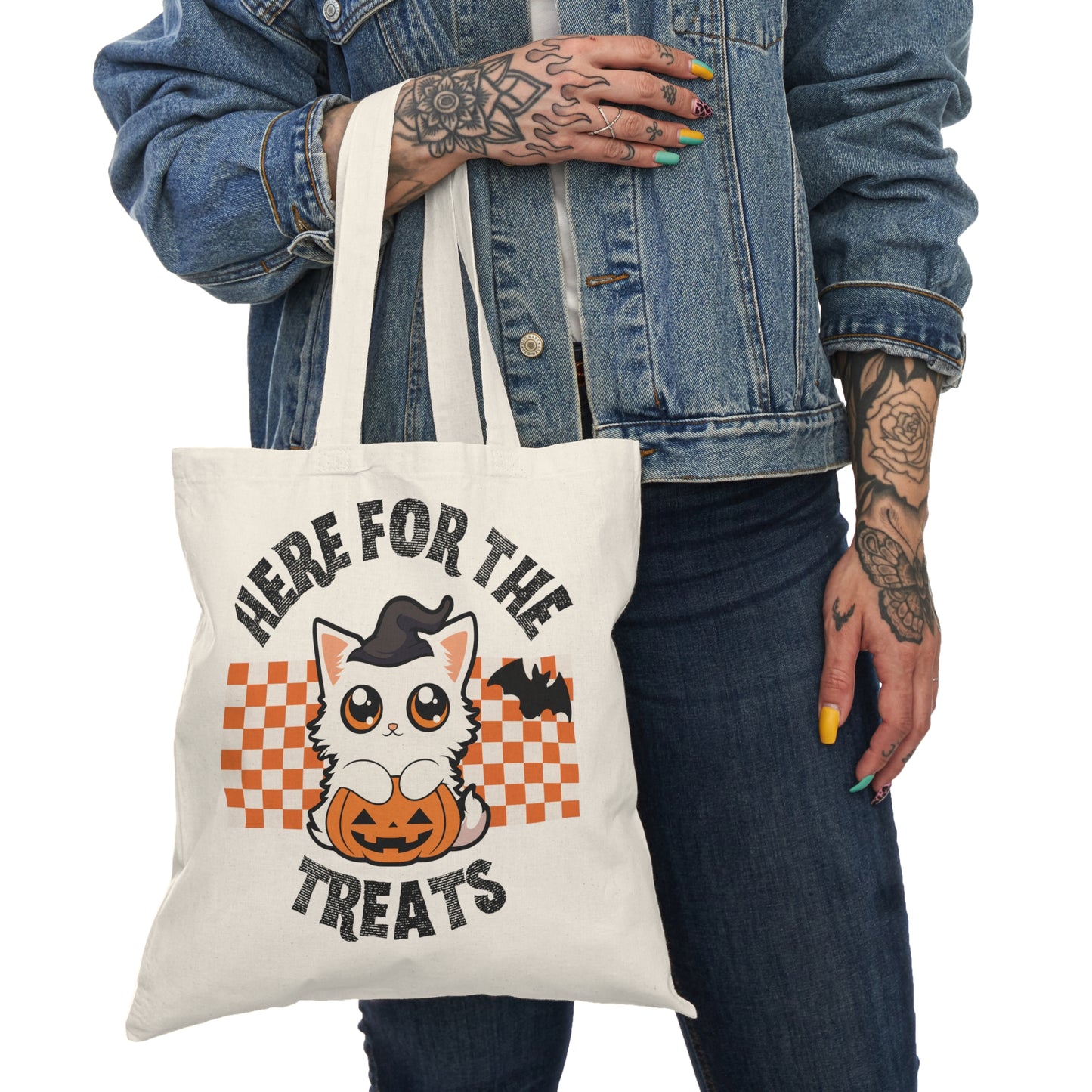 Here For The Treats (Cat) Trick or Treat Tote Bag